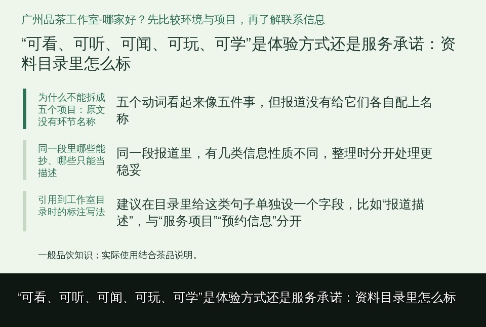 “可看、可听、可闻、可玩、可学”是体验方式还是服务承诺：资料目录里怎么标的知识要点示意图